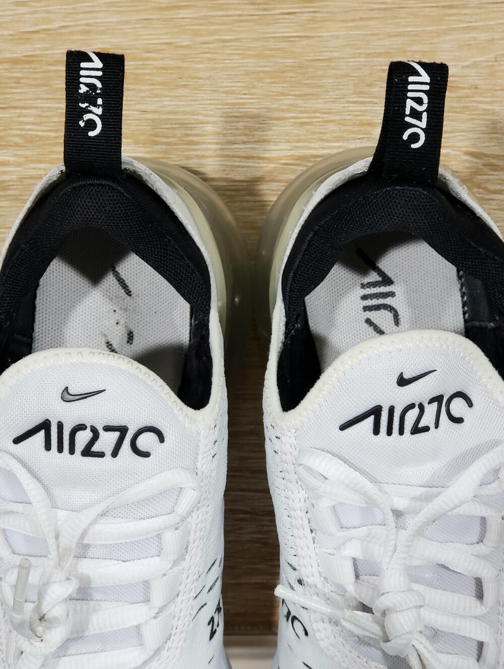 NIKE Air Max 270 Women's Athleisure Sneakers (7.5) White/Black - Picture 7 of 10